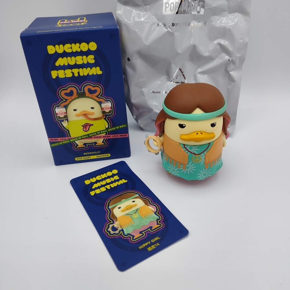 🎤Authentic POP MART DUCKOO Music Festival Happy Girl Figure With Tambourine 🎤